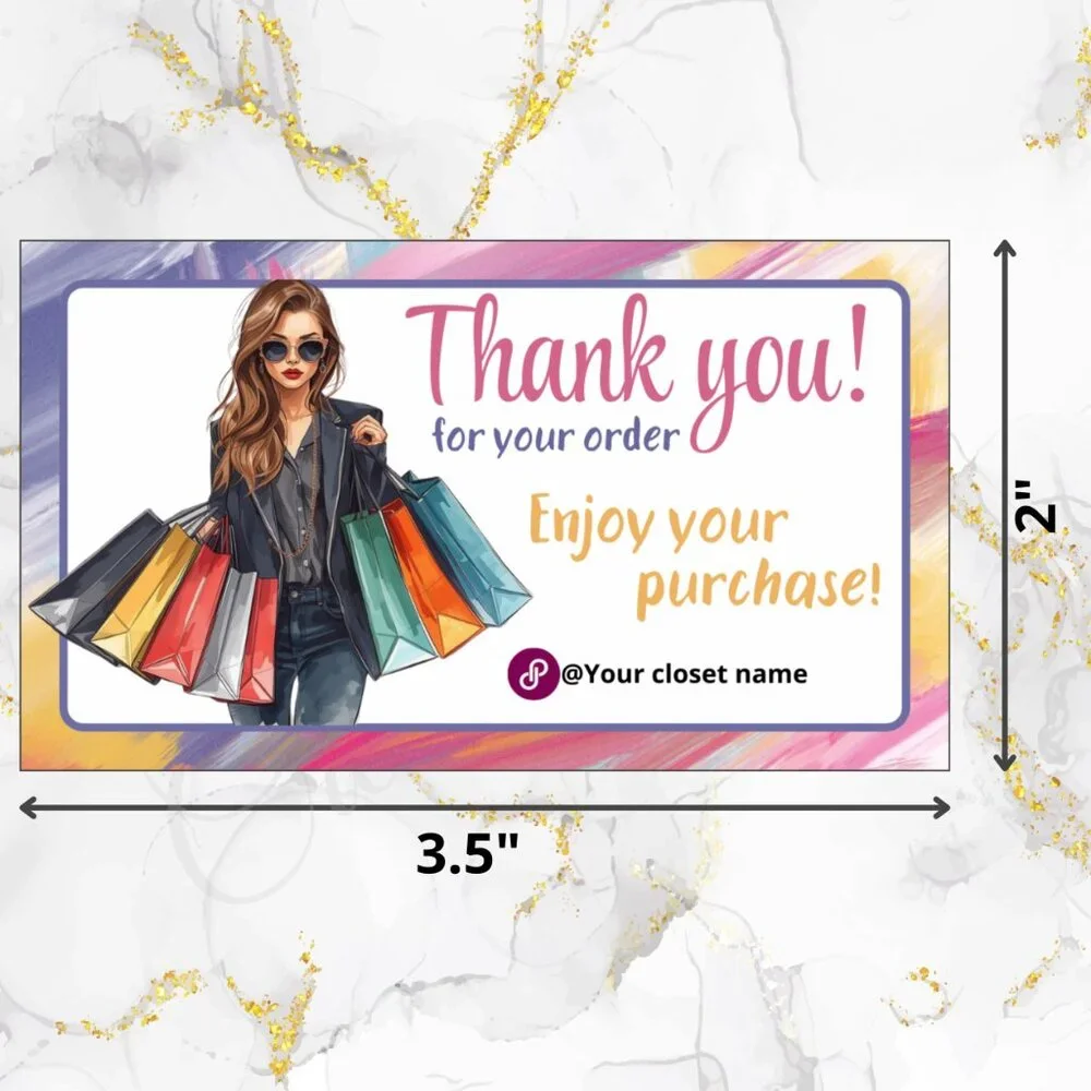 120 Pack Glam  Personalized Thank You Cards & Stickers